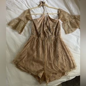 Glittery Champagne Romper